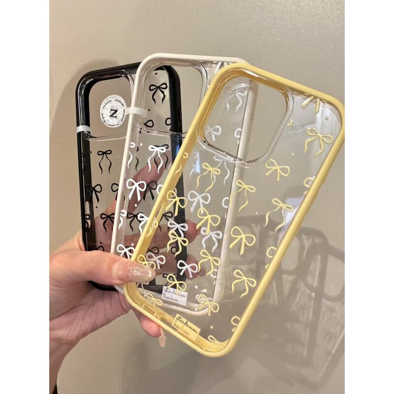 韩系简约二合一满屏蝴蝶结适用iphone16promax苹果15pr手机壳新款