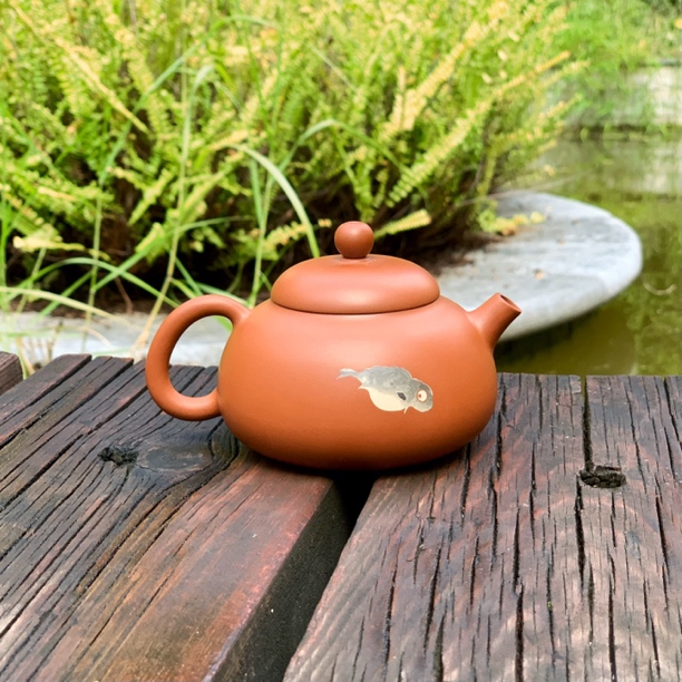 云南建水紫陶茶壶复烧彩填陶瓷壶功夫茶壶泡茶壶家用手把壶单壶