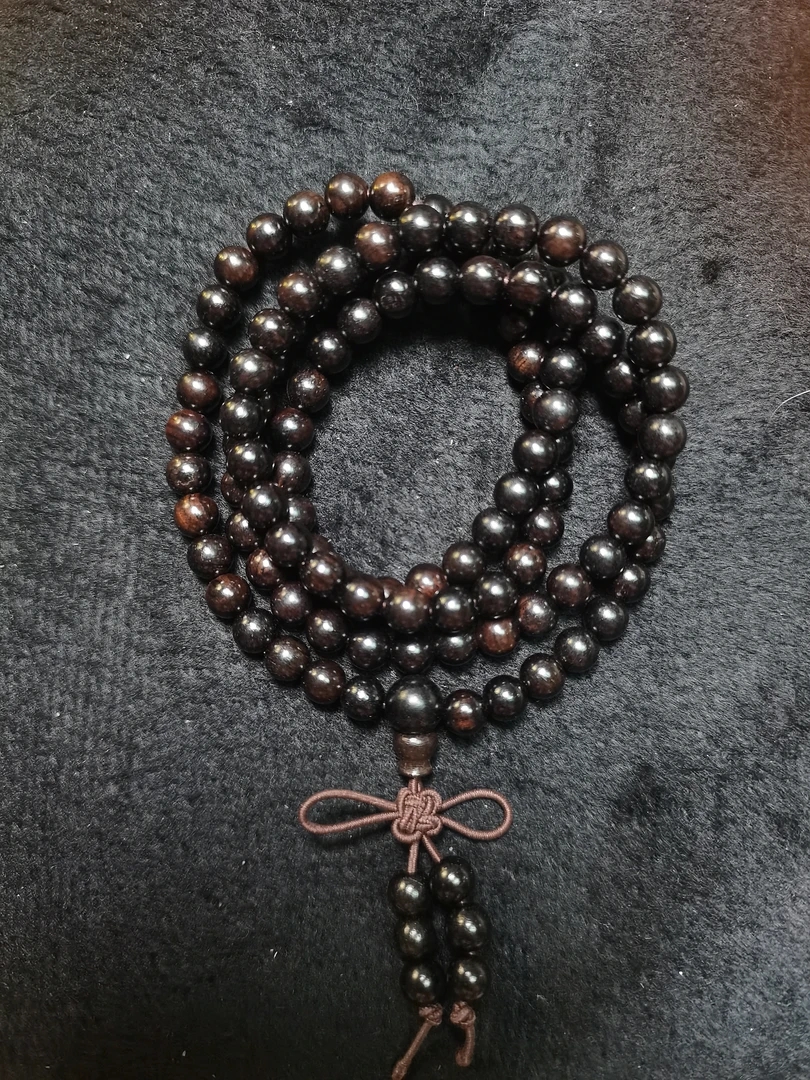 天然黑檀108颗长链6m  0604