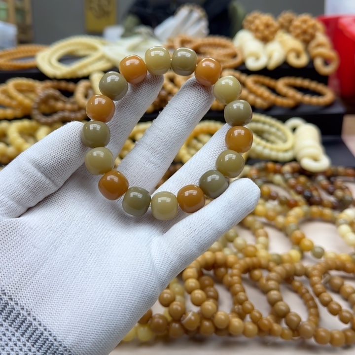 菩提根/象牙果手串13.14 5年 鬼工