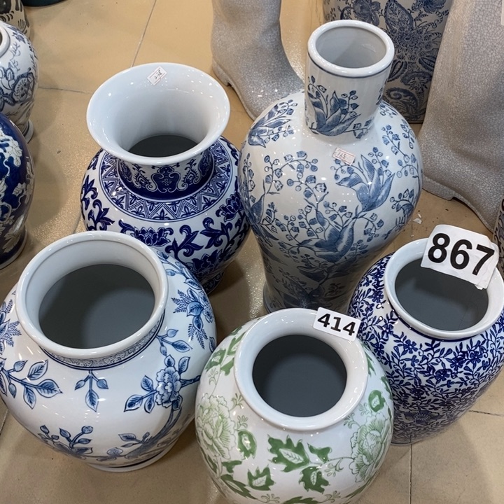 摆件相****念手绘陶瓷花瓶摆件5个