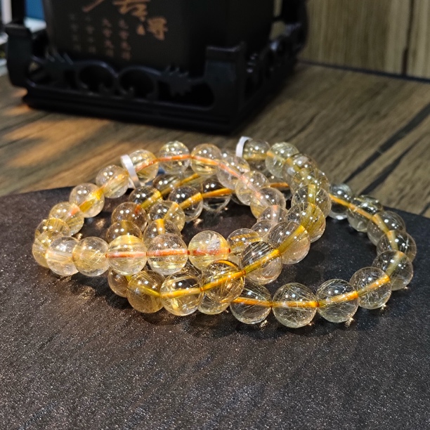 【书记甄选】天然金发晶单圈手链约10mm 多样性发一件 GXL1012
