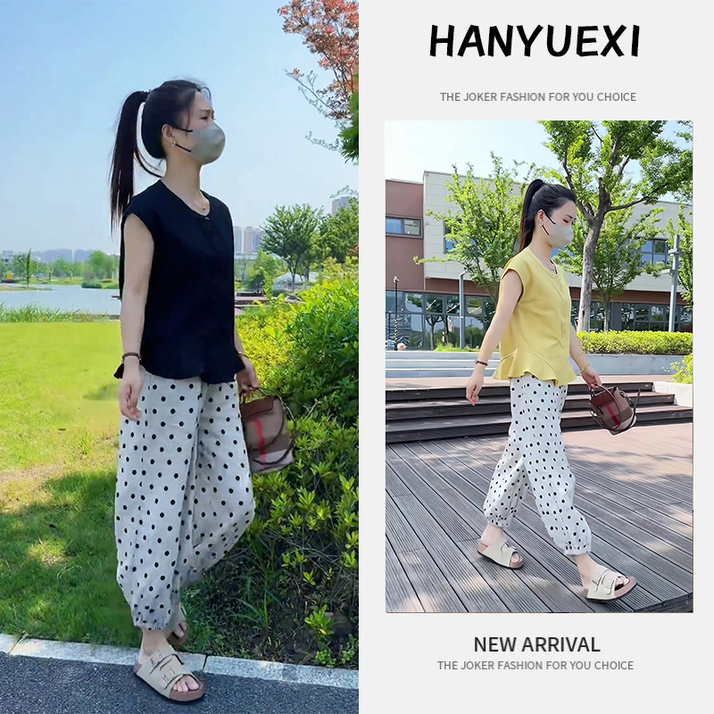 夏季一整套女装2025年新款韩版气质时尚减龄无袖上衣休闲裤两件套