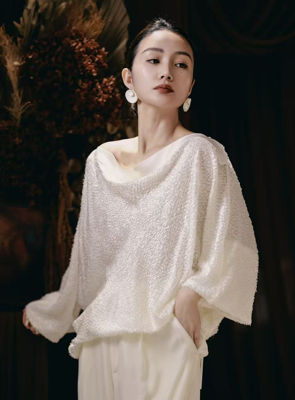 2026SS JADE玉琼 珠白系带马甲