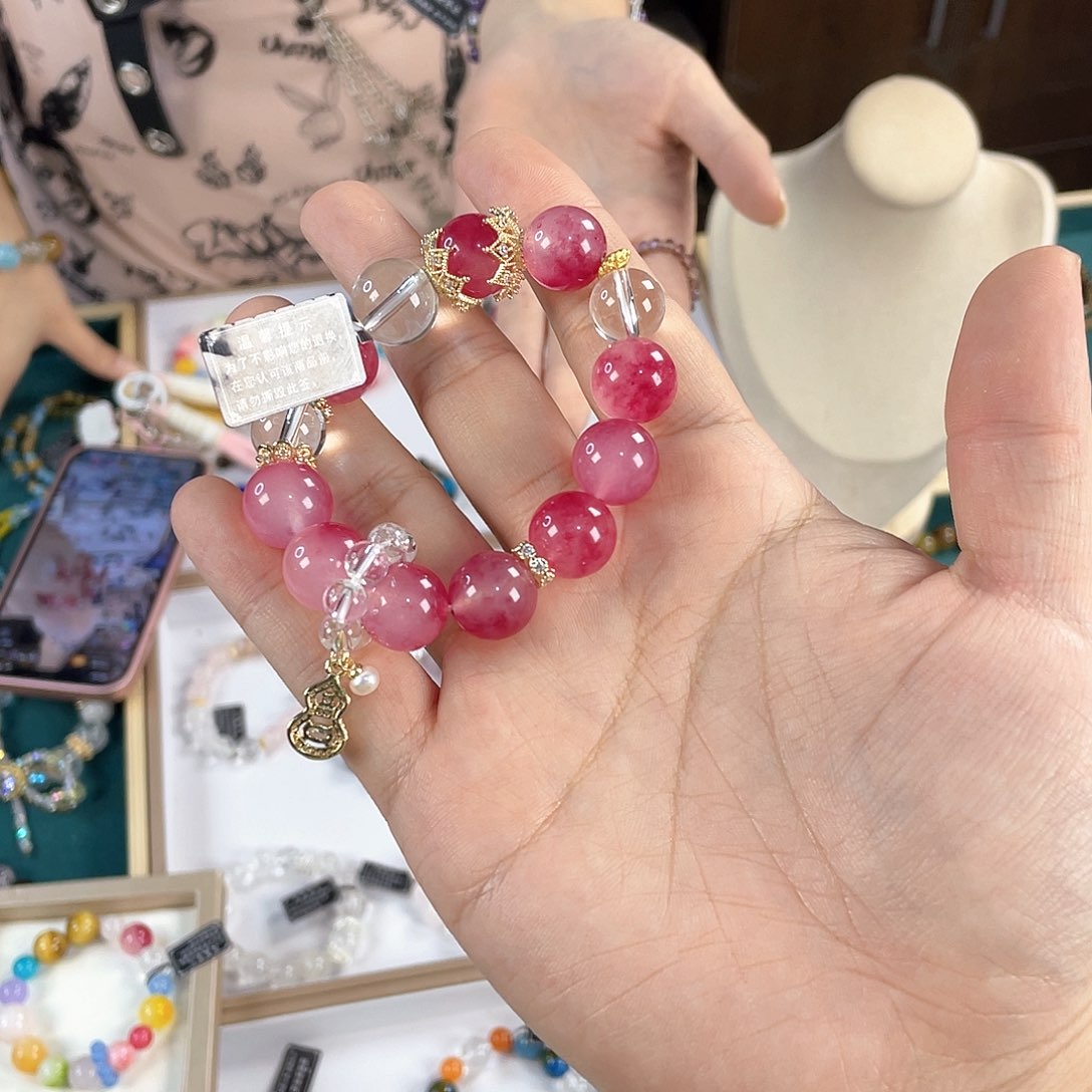 水晶手链银S925镀金镶嵌