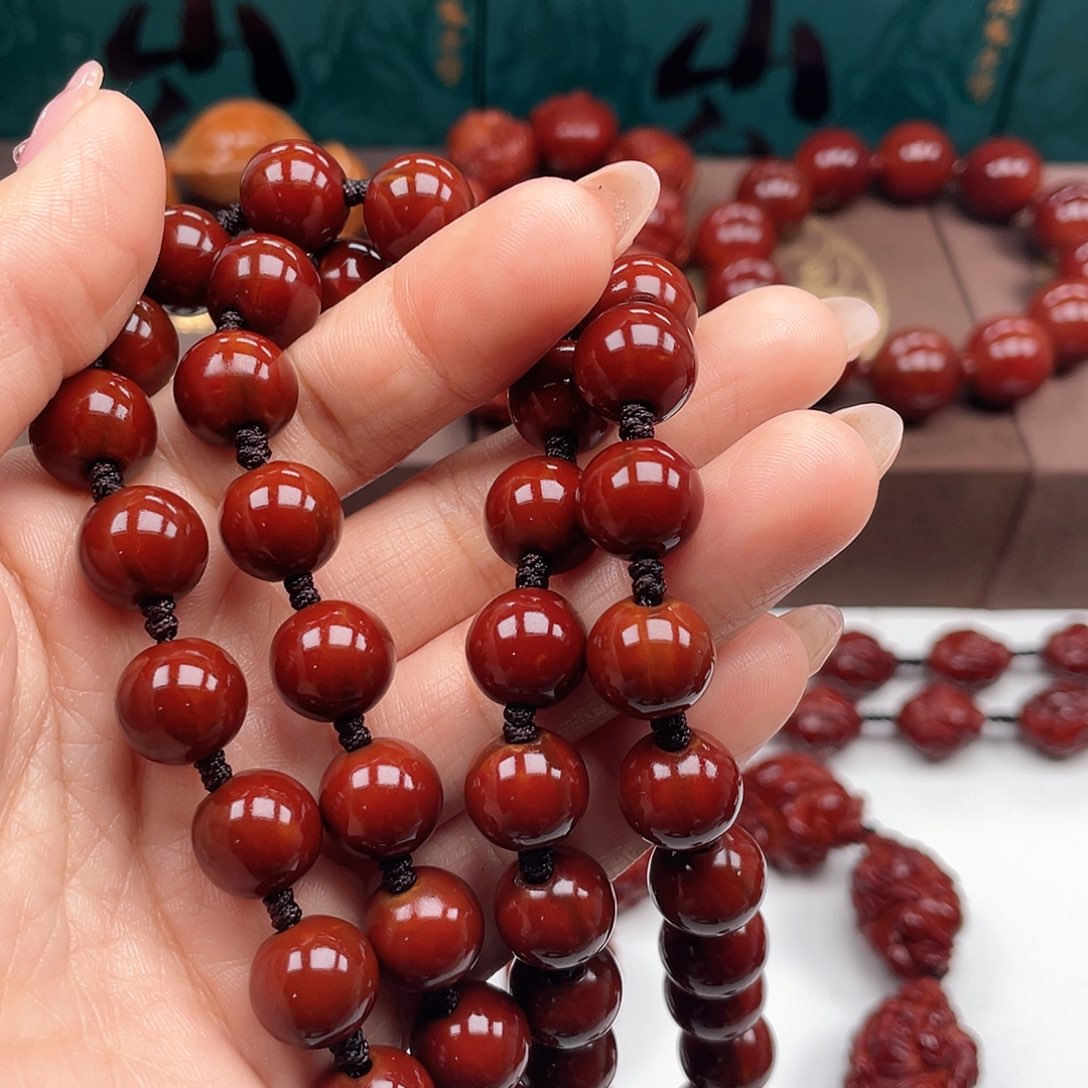 橄榄核手串茜*光珠脖挂