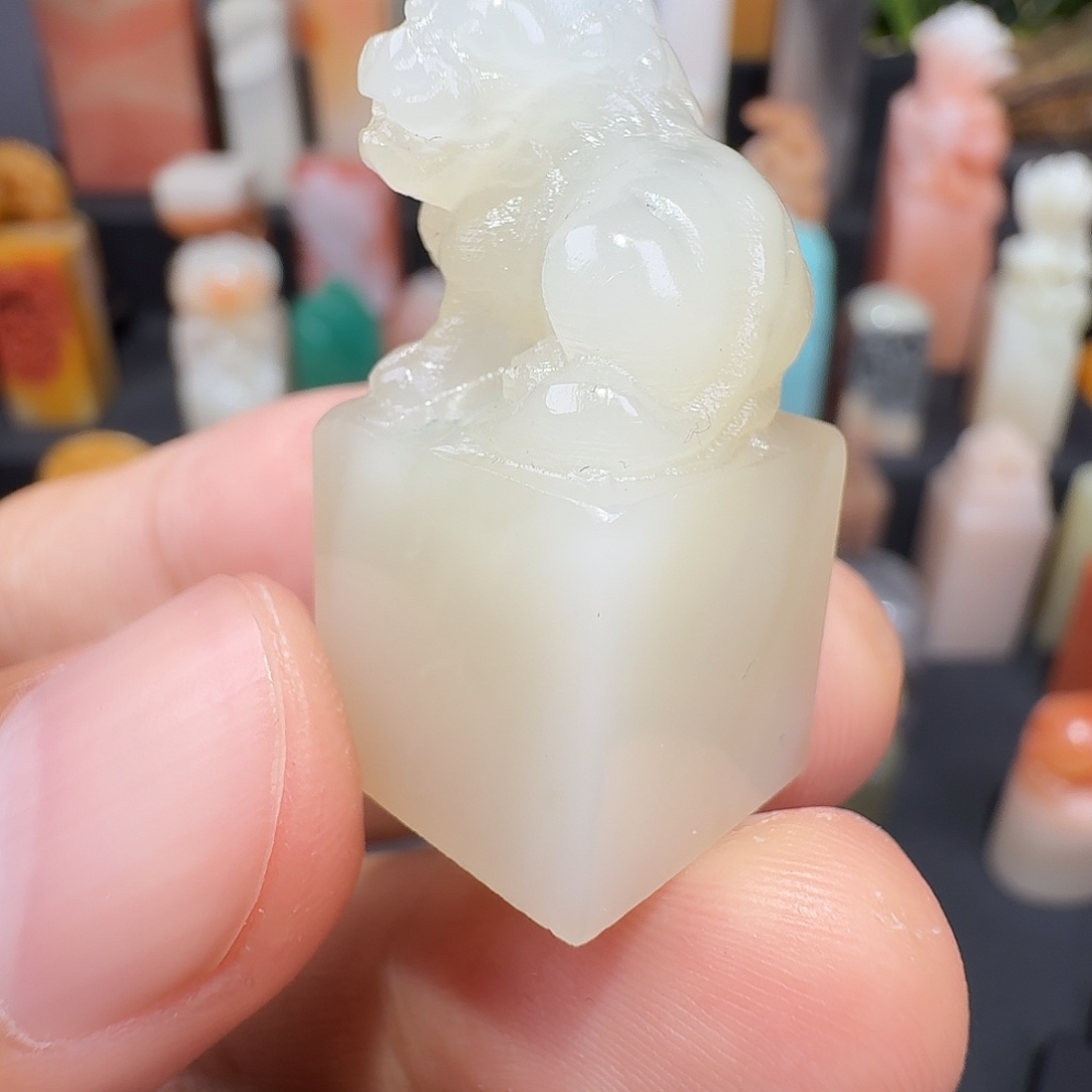 印石老挝石瑞兽纽印章