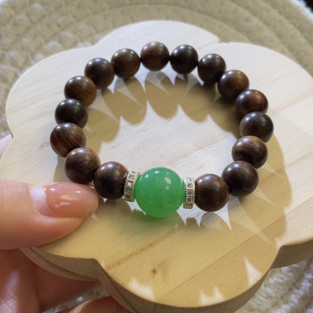 翡翠散珠天然缅a阳绿单珠串卡13mm