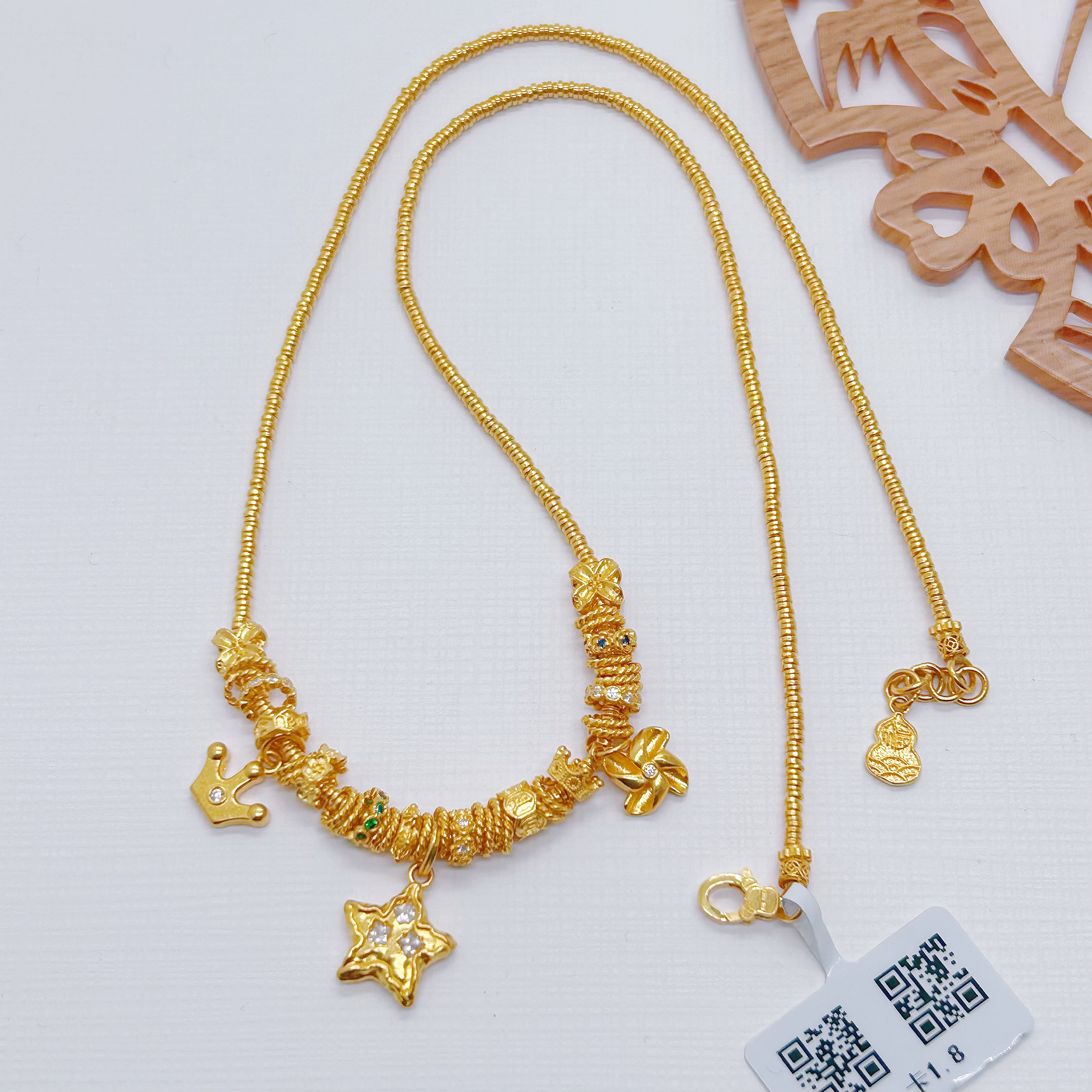 足金999饰品卡1.8碎金圈项链30.11g 长45cm