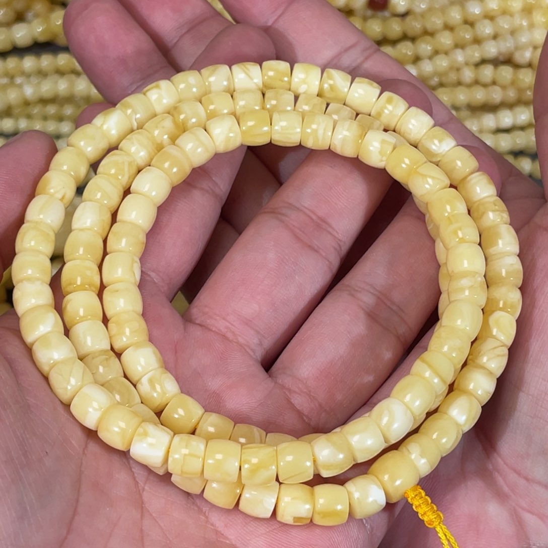 蜜蜡裸石未镶嵌蜜蜡佛珠7.3mm