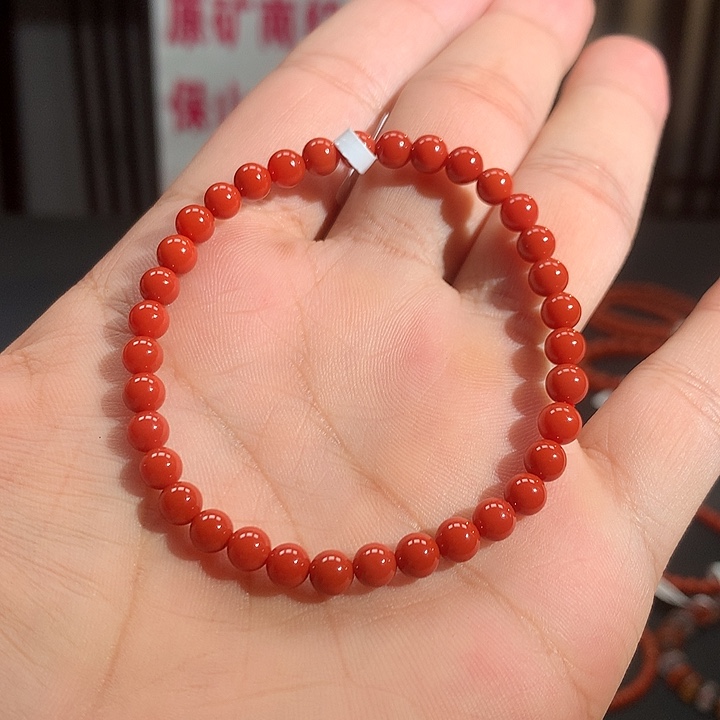 南红玛瑙未镶嵌单圈5mm➕官坡锦红
