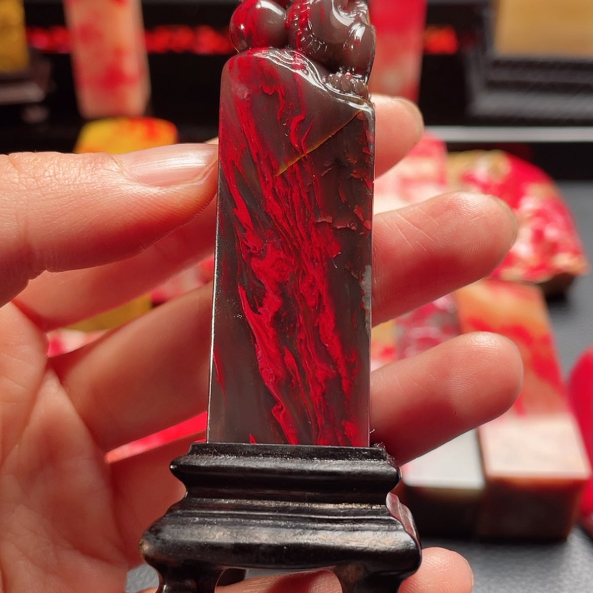 【闪购商品】昌化鸡血石扭**坤邵氏鸡血石