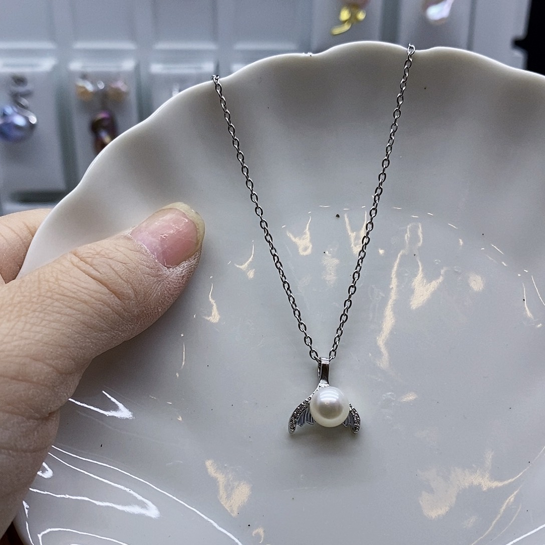 颈饰合金淡水珍珠