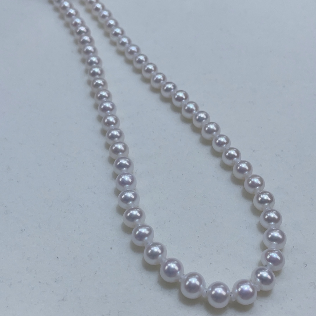 淡水珍珠银S925镶嵌颈饰6/7极光白透粉无核近正圆无暇