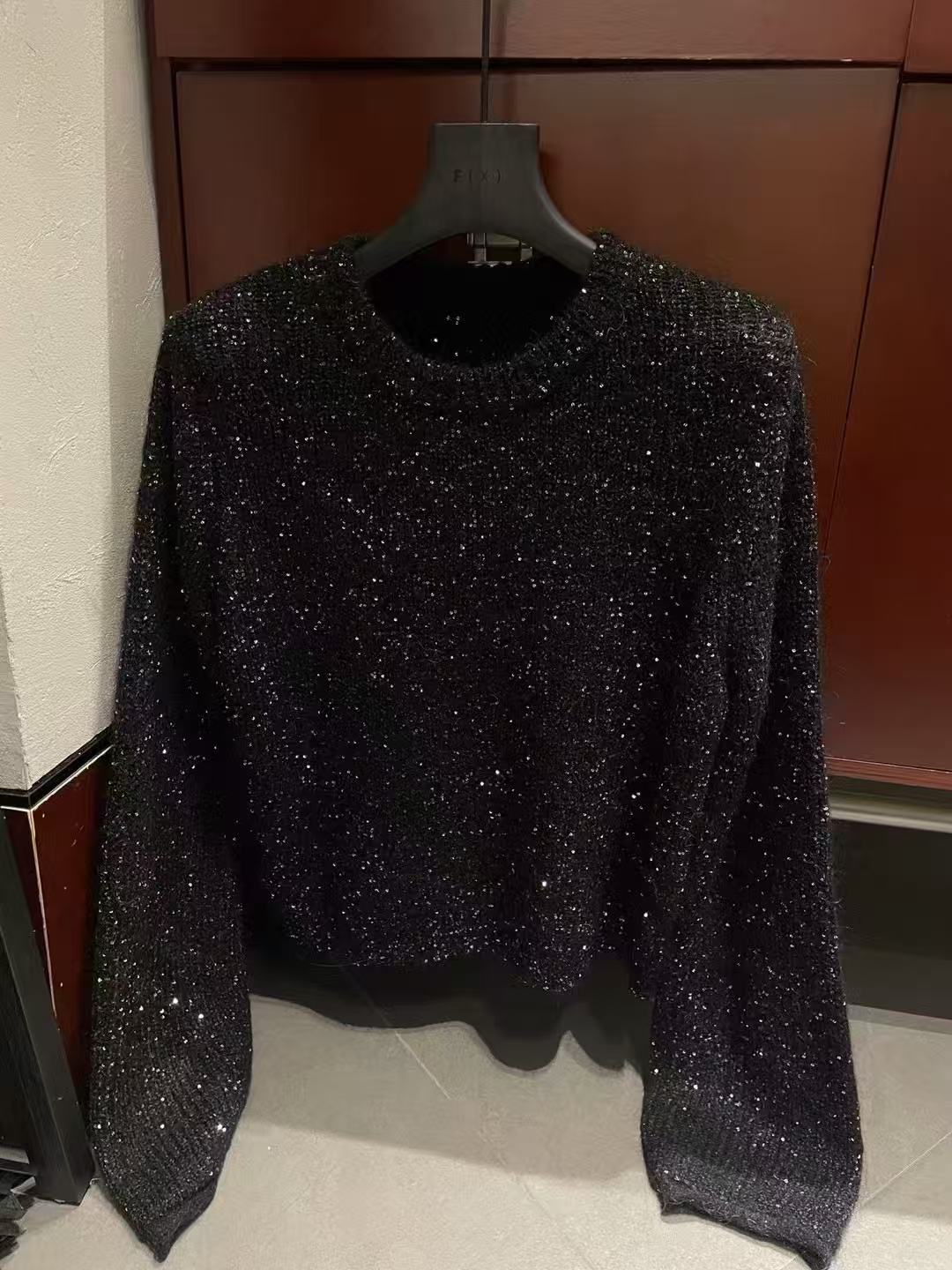 6679女款秋冬亮面针织外穿打底衫休闲宽松潮