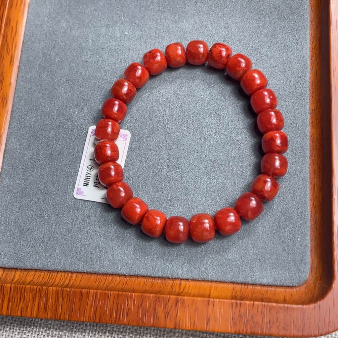 南红玛瑙8加手串未镶嵌