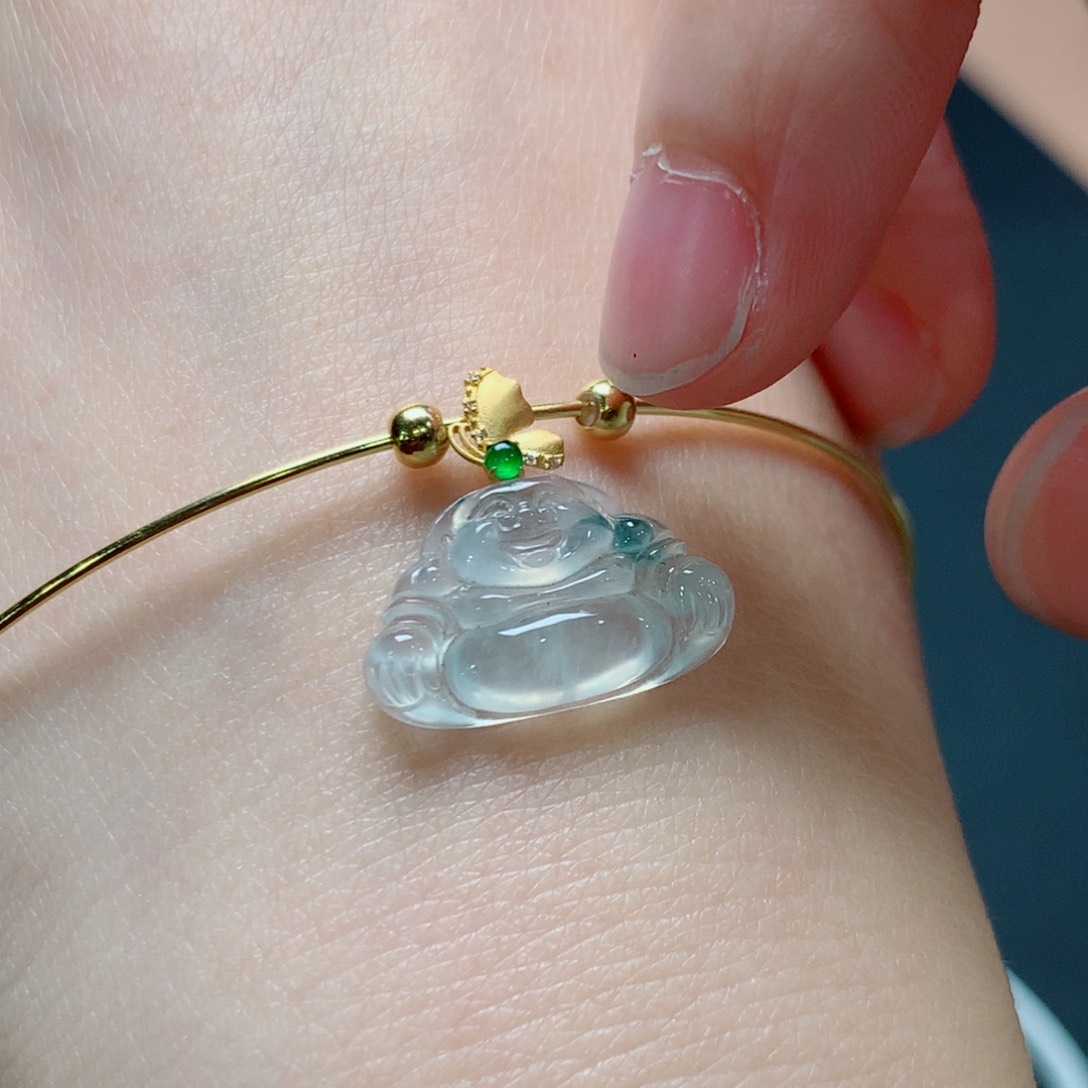 18K金镶嵌手镯翡翠翡翠