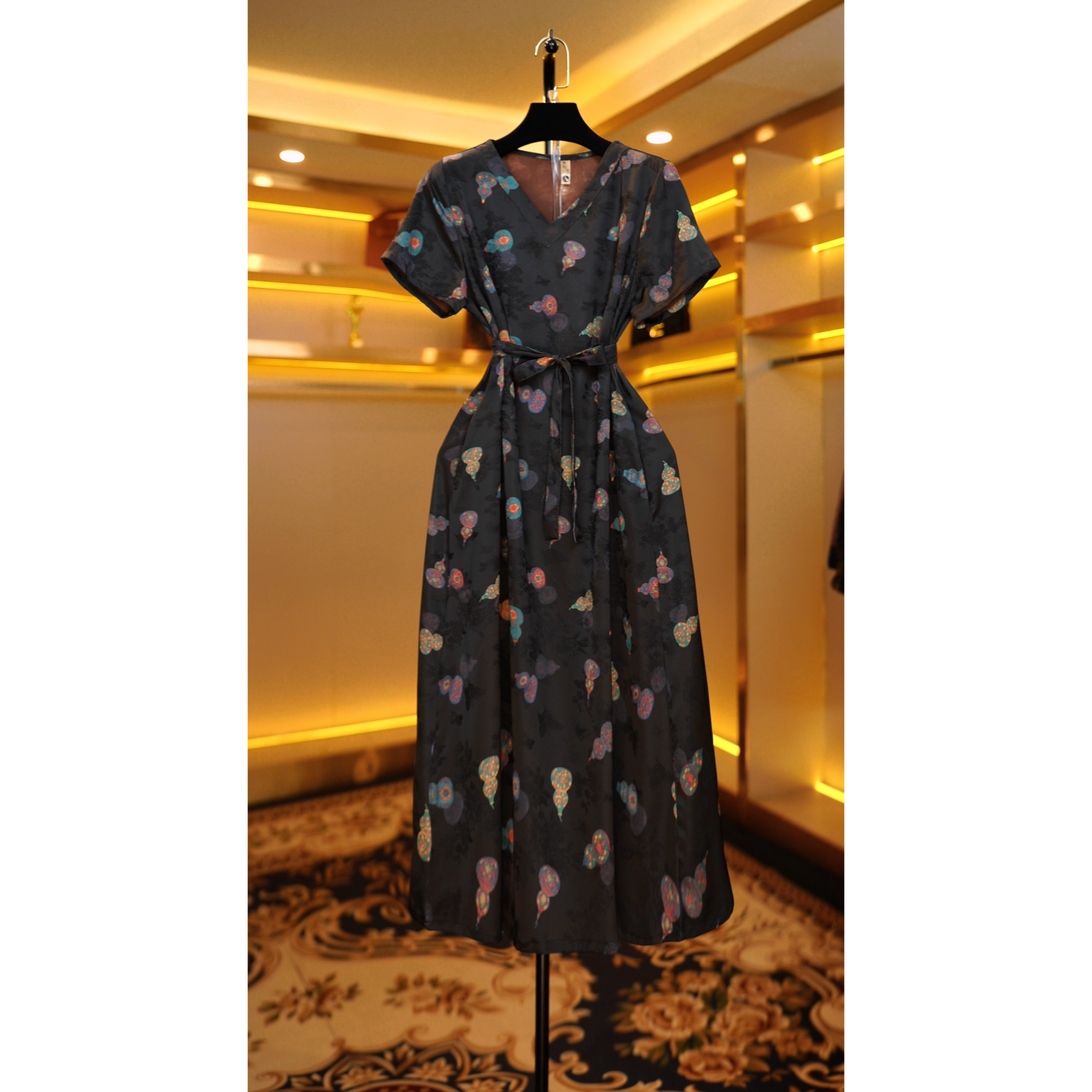 1348-7专柜中高端夏季新款腰带气质时尚连衣裙