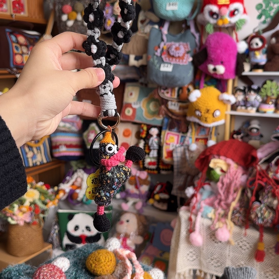 纯棉黑色字母y手机链