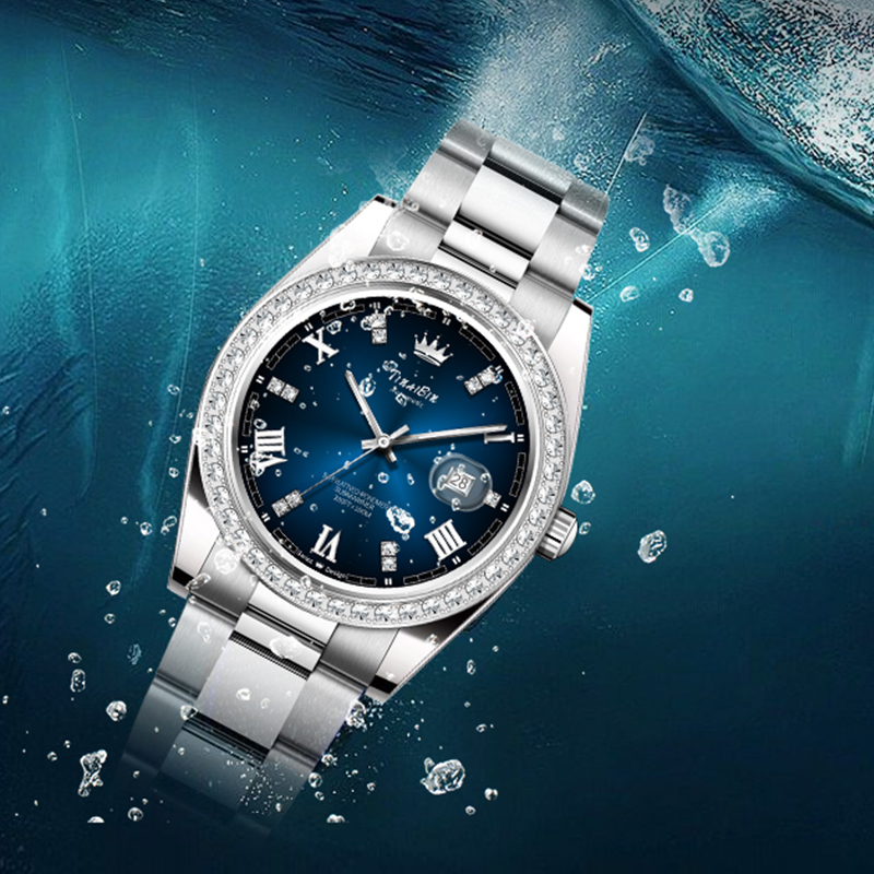 全新未使用 瑞士品牌TINAIBIN 渐变日志型自动腕表zz-w