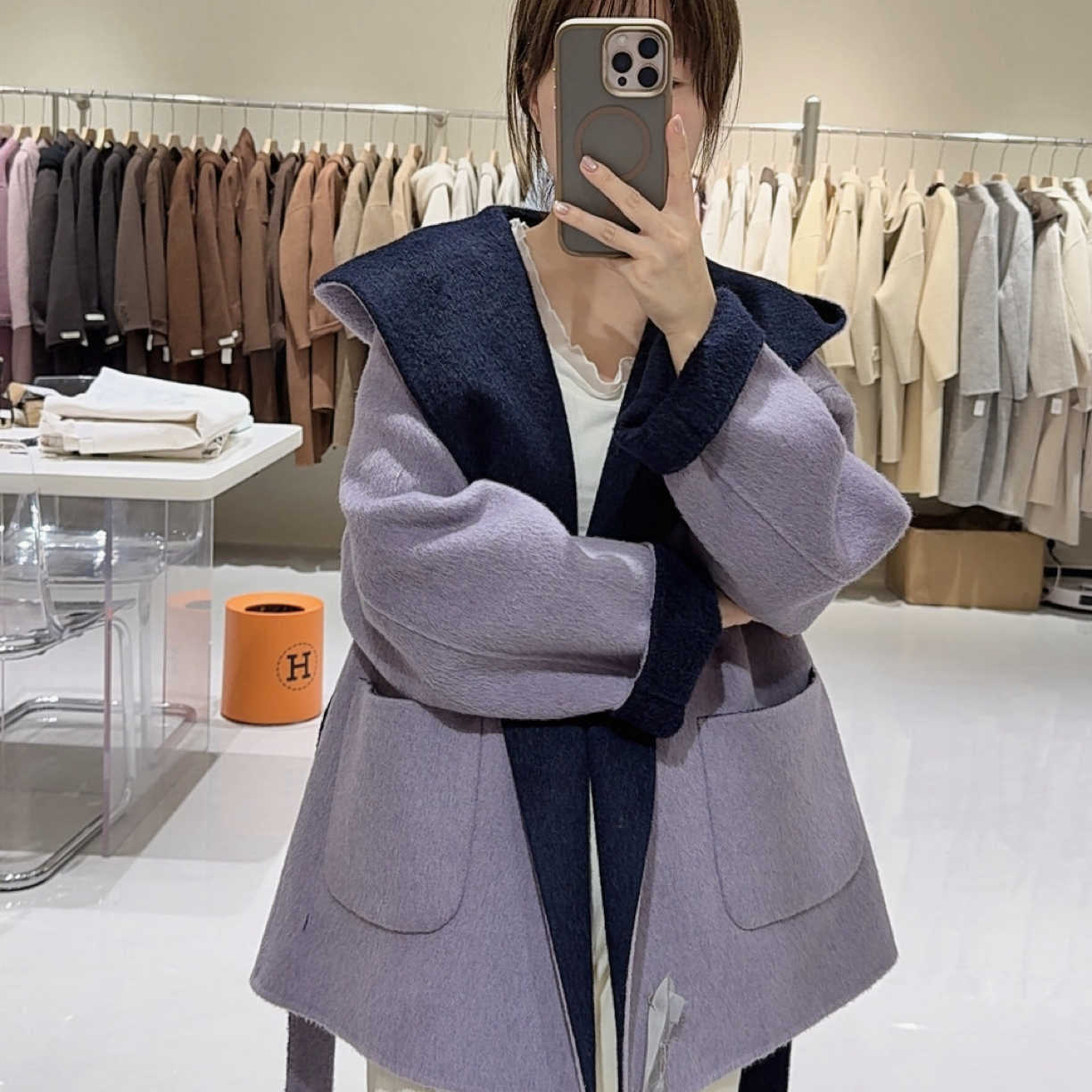 【普罗旺斯】（双面双穿）新款双面中长款女大衣宽松高级感秋冬外套