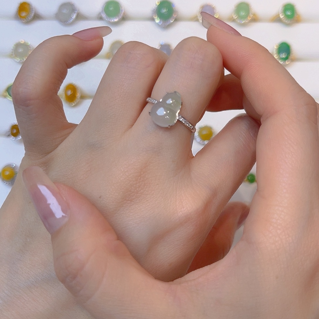 银S925镶嵌戒指翡翠