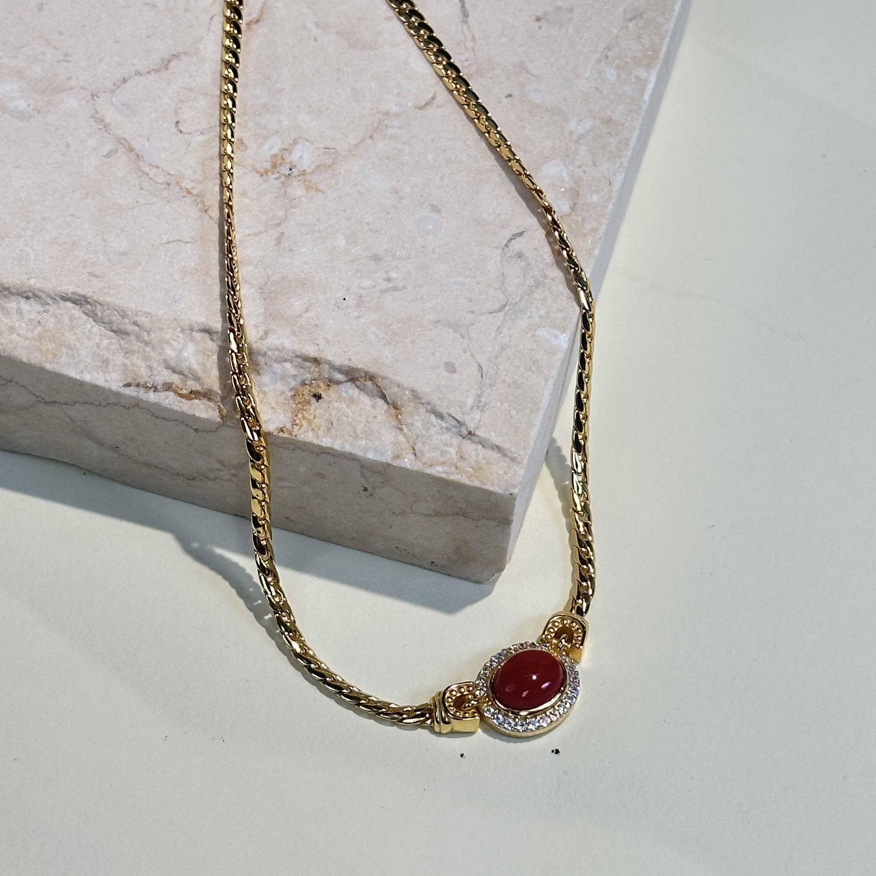 天然沙丁科西卡珊瑚s925项链——110009