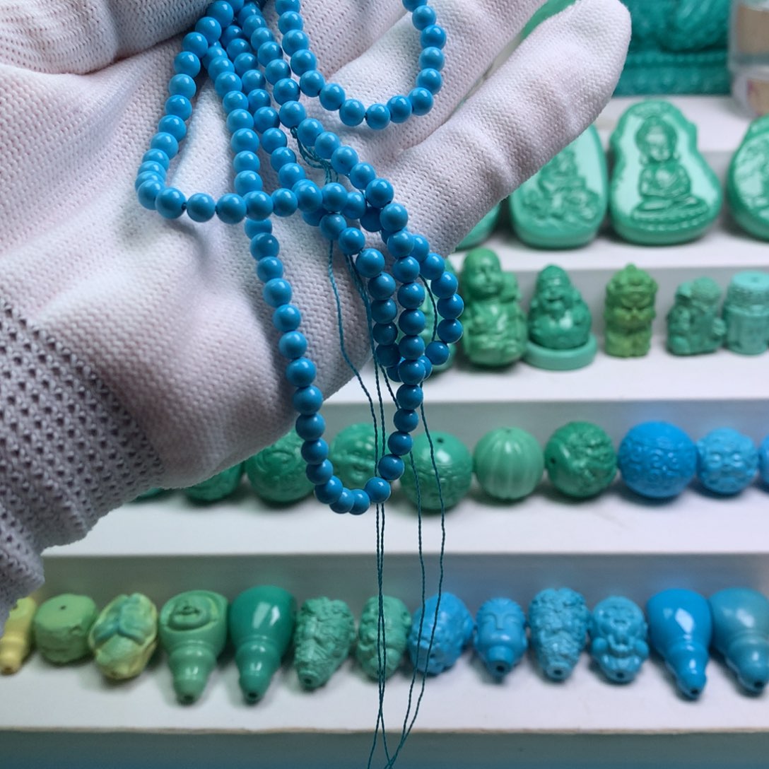 湖北批发精挑绿色矿原创手串108 以介绍为准