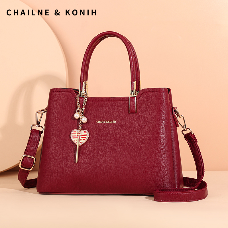 红色妈妈婚包2025新款大容量手提包高级感中年女士斜挎包婆婆包女