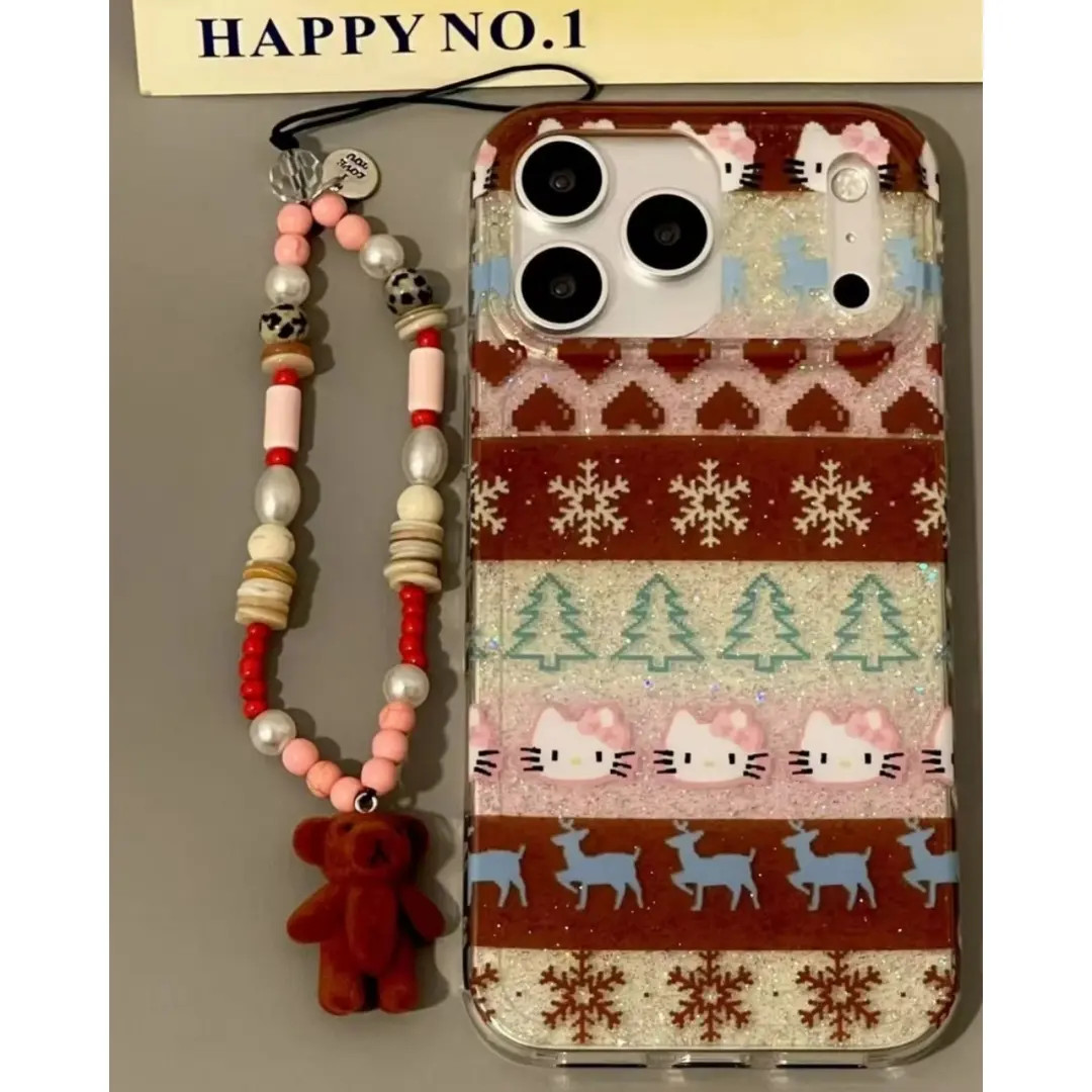 小众韩风雪花kt猫适用iPhone17苹果15手机壳16promax新款14女13潮