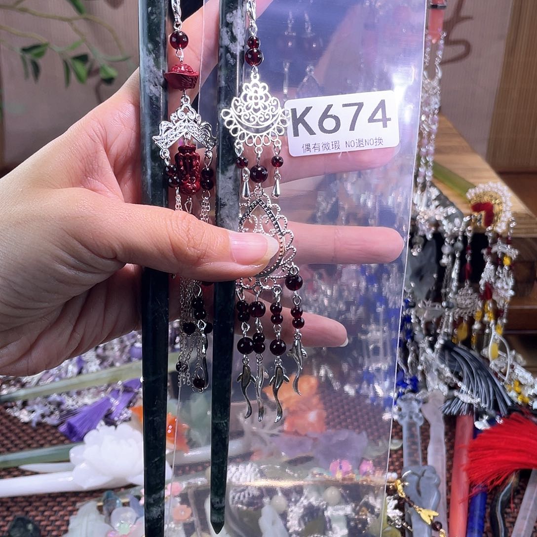 d***3蛇纹石玉合金发饰