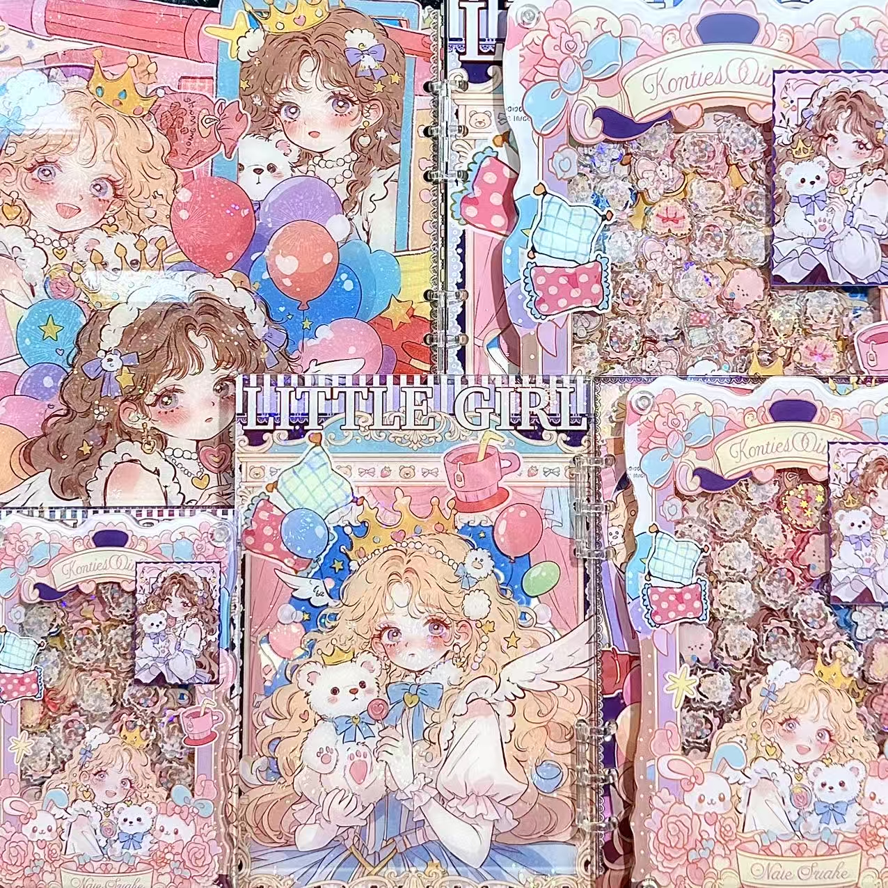 【新款糖果小熊女孩】高定摇摇本套餐活页本手工DIY收纳盒亚克力