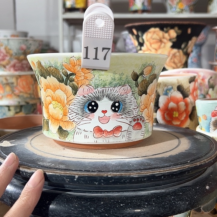 满39.9包邮景德镇手绘花盆