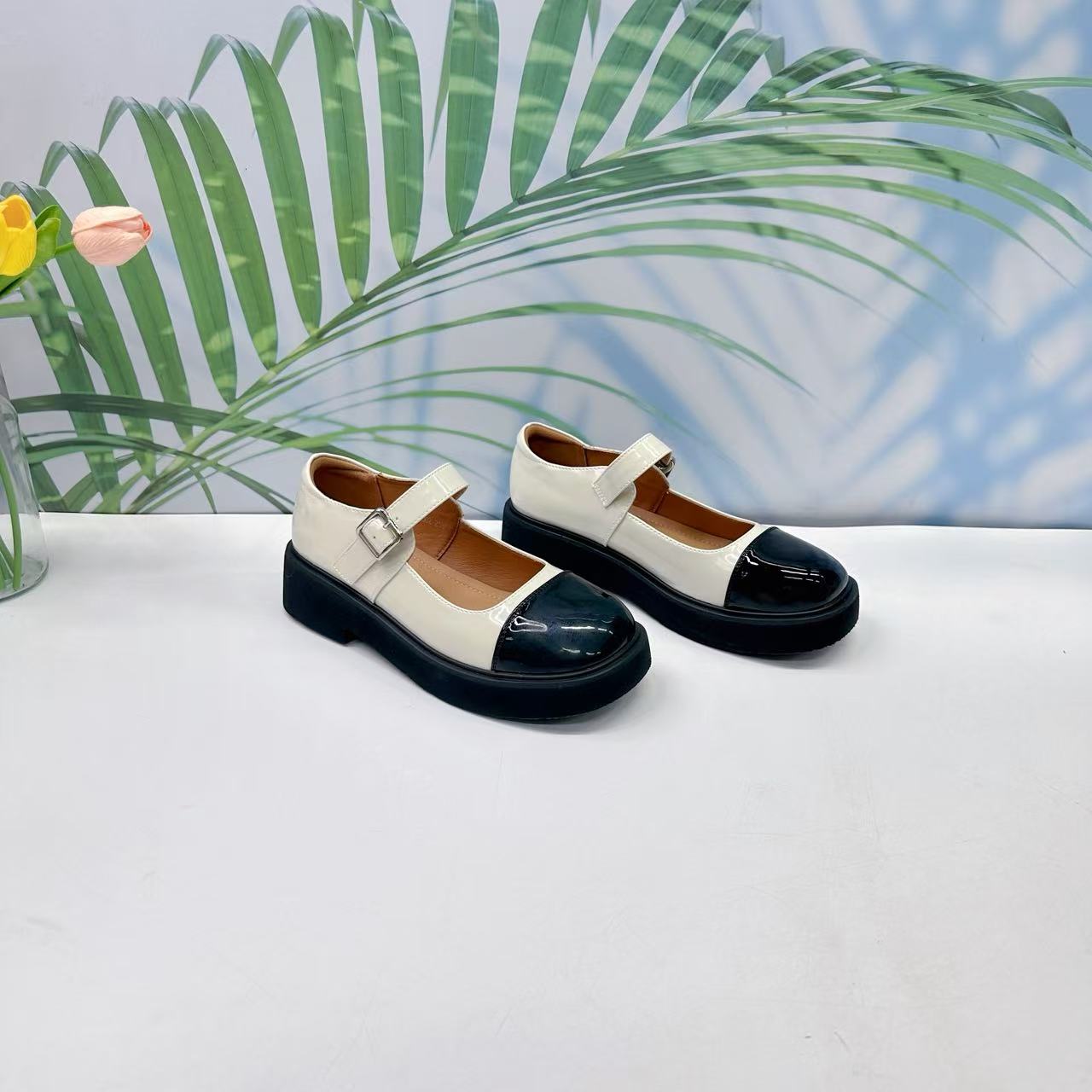 小强家女鞋 芽儿家新款百搭女乐福（Y353-22-1）（W33BYV2474002）