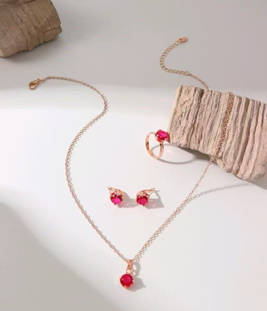 铜合金项链 Z铜合金TJ060 铜合金首饰 项链耳环戒指三件套