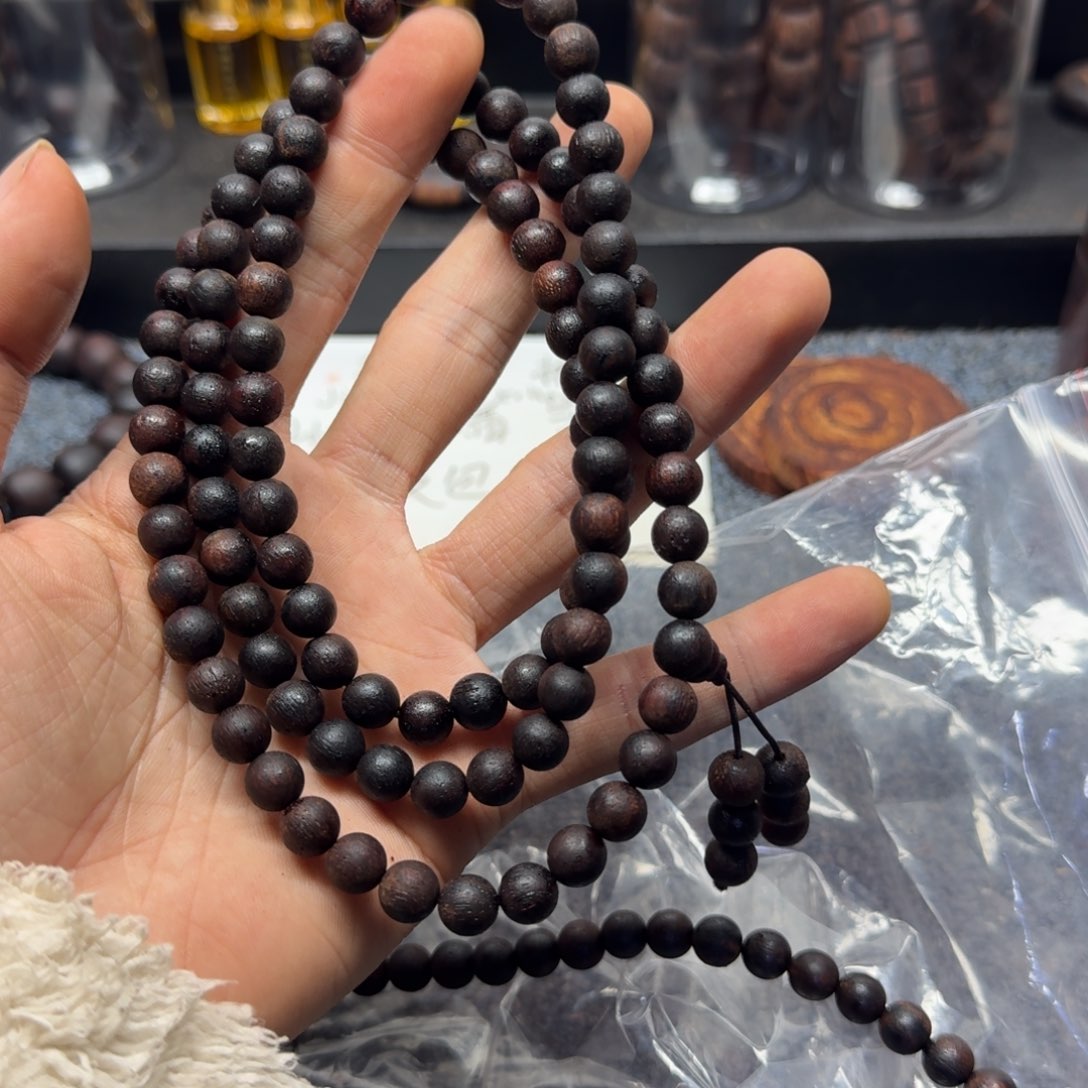 藤类0.8×108颗紫黄油多圈圆珠降真香