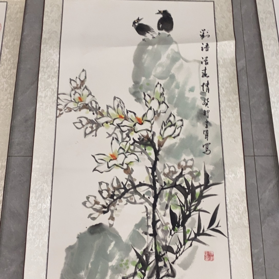 国画玉兰花三尺整张