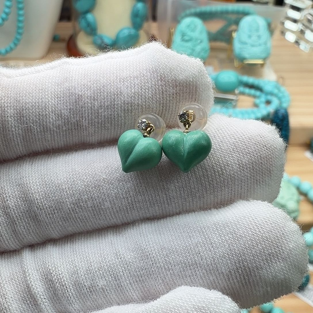 绿松石18K金镶嵌珠宝奇石