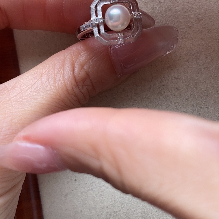 银S925镶嵌海水珍珠戒指