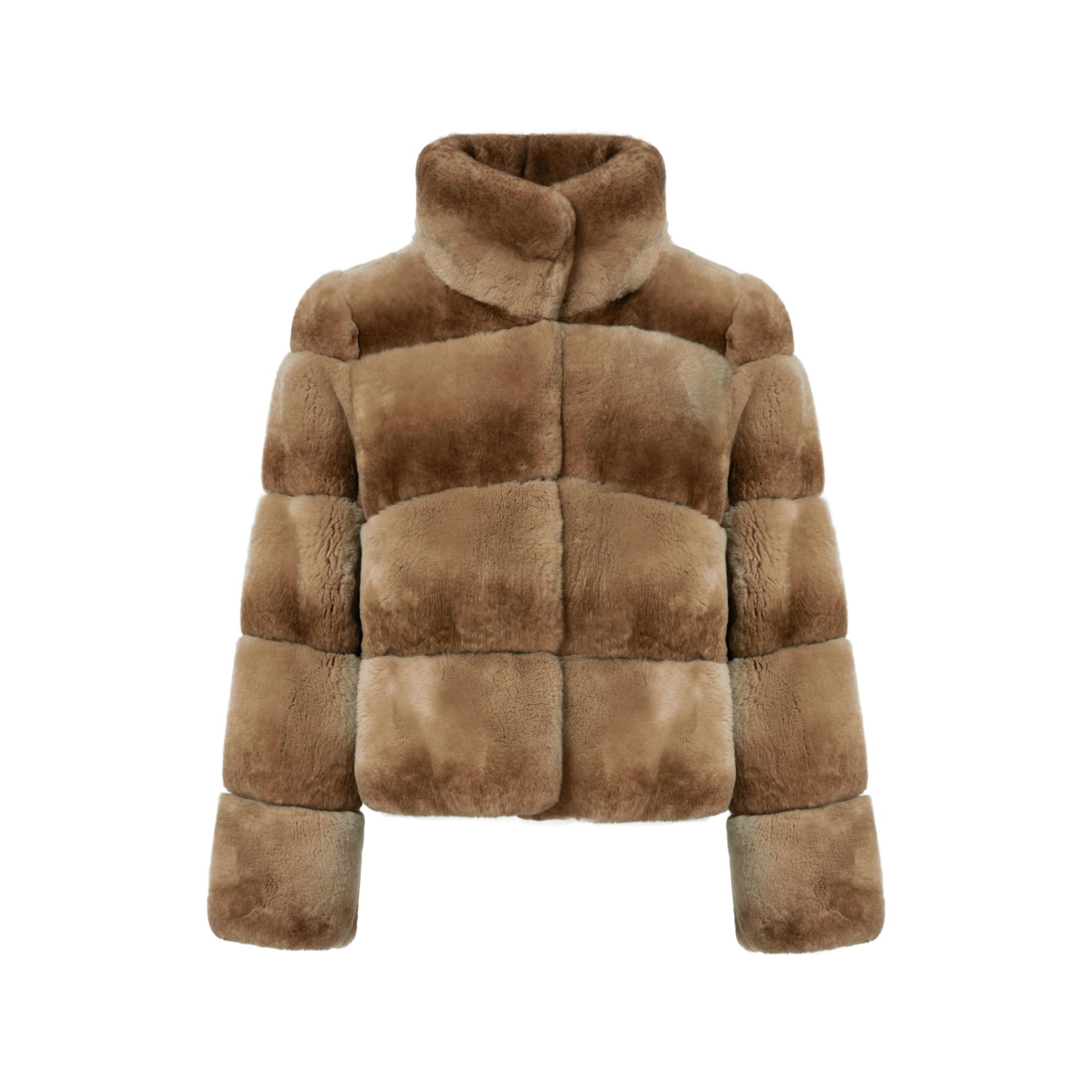 高领皮草丝绒帕斯条 龙猫兔皮毛一体皮草外套冬季新