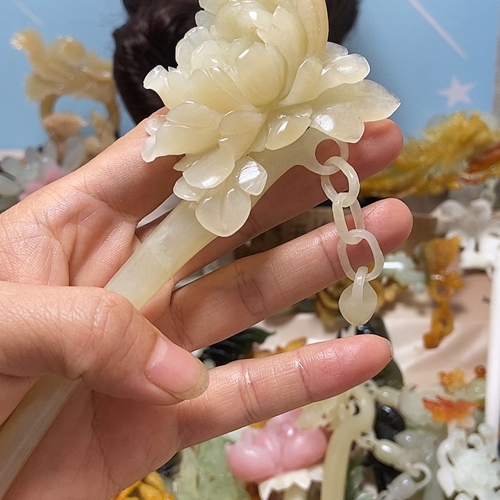 灵***儿岫玉未镶嵌发簪发簪