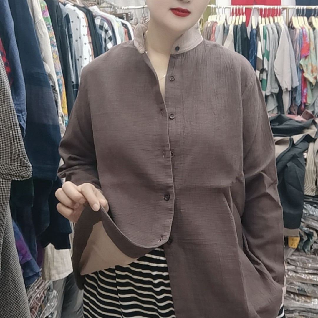 百搭宽松设计感复古风春秋款衬衫