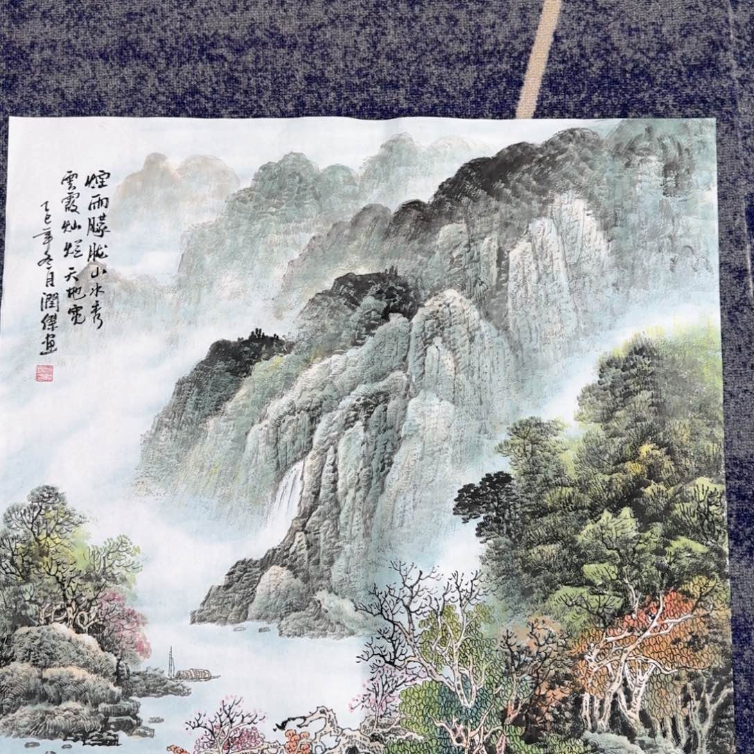 国画纯手绘山水花鸟作品