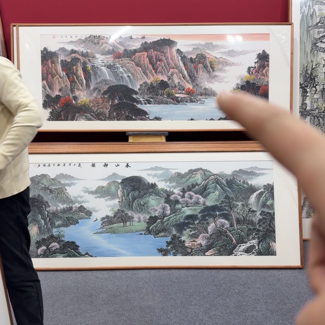 国画带框绘画210/80尺寸