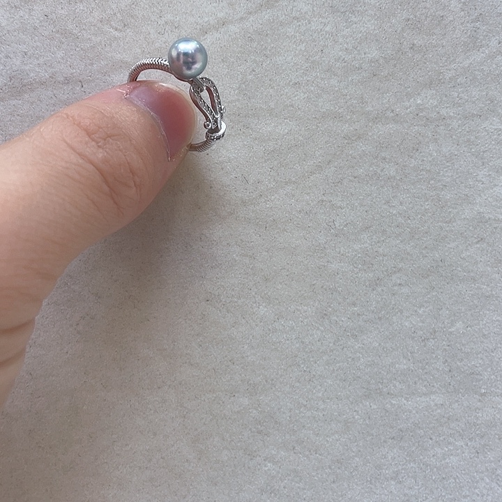 海水珍珠银S925镶嵌戒指