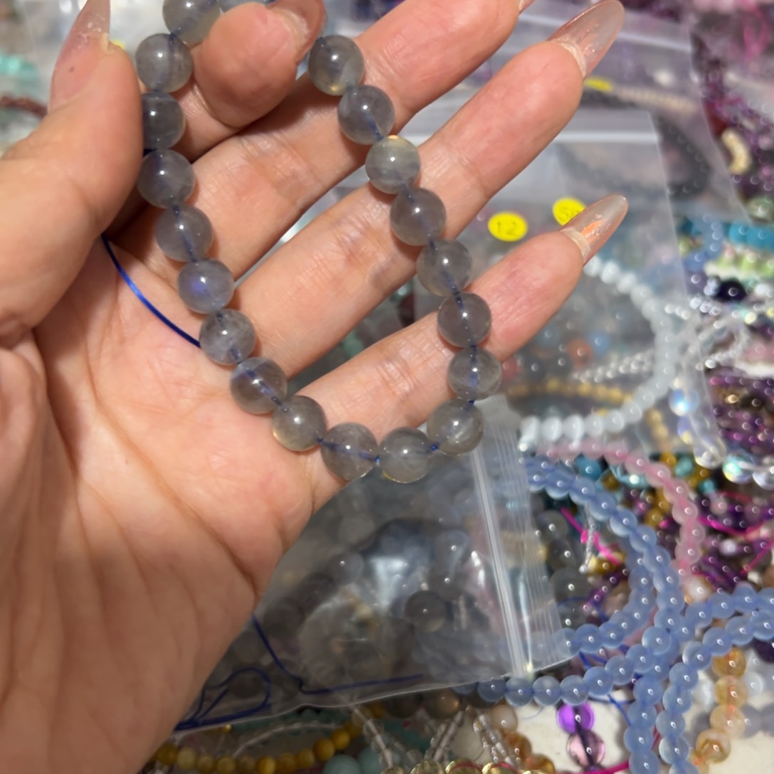 水晶手链未镶嵌灰月光13号