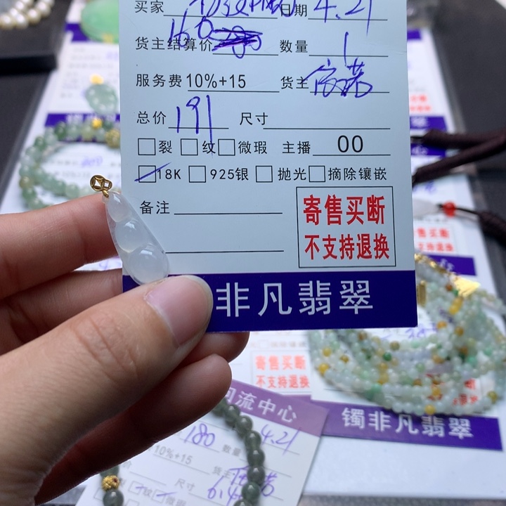 翡翠18K金镶嵌颈饰亿**光