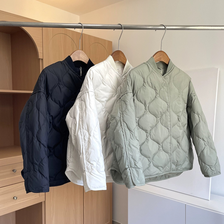 25秋冬新款高智感菱格绗缝羽绒服外套女轻薄夹克棒球服女