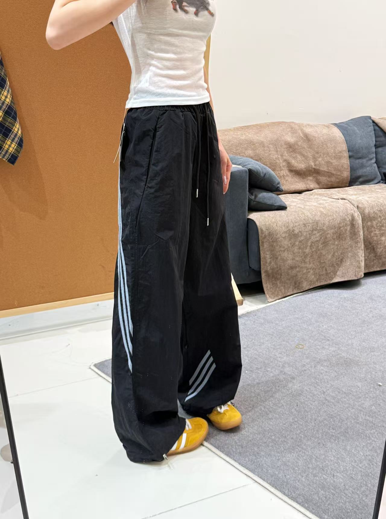 娜娜自制【街头嘻哈】美式三条杠工装裤女休闲运动直筒百搭阔腿裤