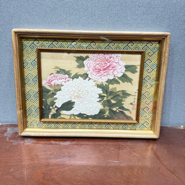 30x42七色大回纹乌檀实木画框 框中框【内框21x30】